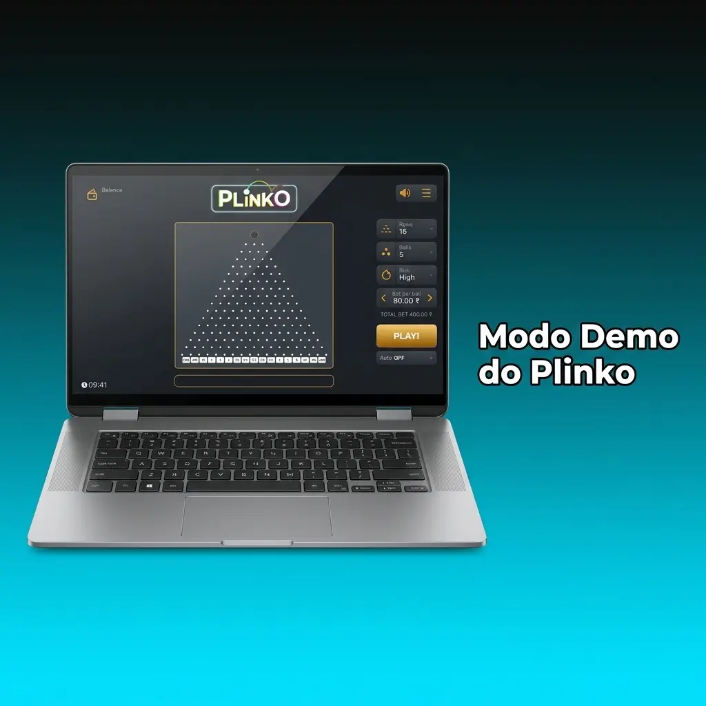 Tela do modo demo do Plinko com controles e mecânicas do jogo sem necessidade de depósito